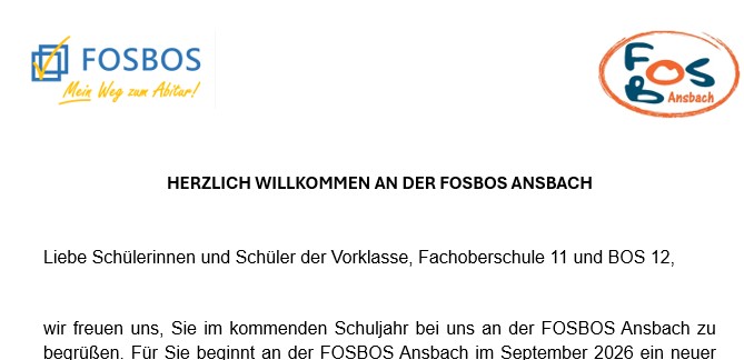 Teaser: Willkommensbrief Schulleiter